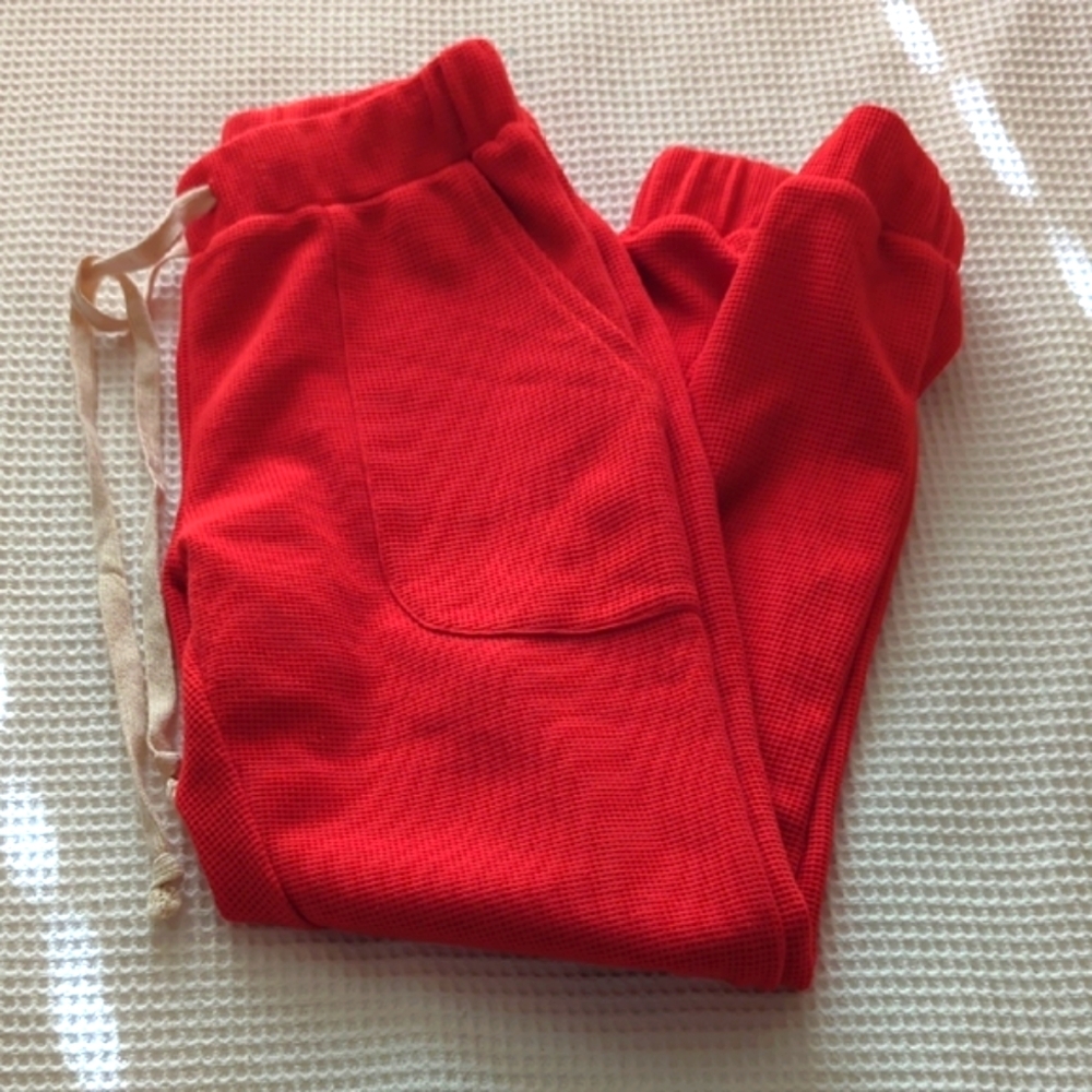 Roolee Red Waffle Pants